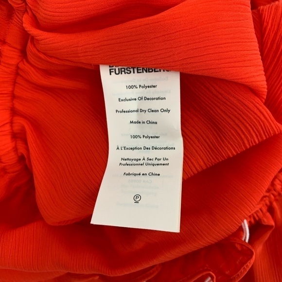 DVF Diane von Furstenberg Camila Spicy Orange off the shoulder top blouse new 2 - Picture 5 of 5